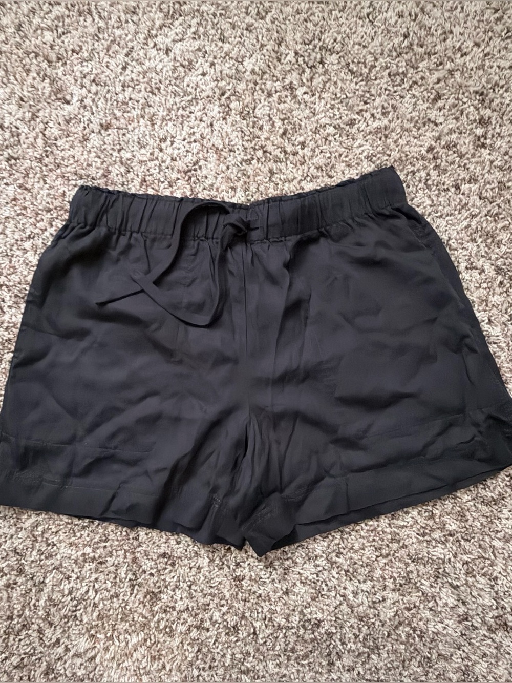 Hilary Radley Black Tencel Drawstring Shorts